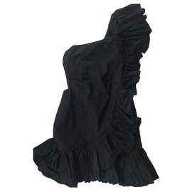 Zara-One shoulder dress-Black