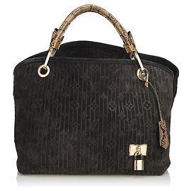 Louis Vuitton Black Suede Whisper PM Marron Noir