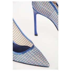 Dior-DIOR SHOES MESH AND SHINY PUMPS HEELS 10CM M-Blue