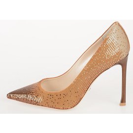 Dior-DIOR NAPPA PUMPS SEQUIN NEW 100 Heels 10 cm-Golden