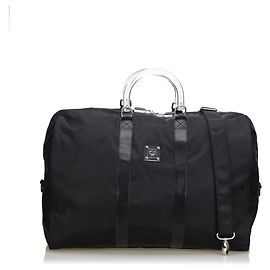 MCM Black Nylon Duffle Bag Black