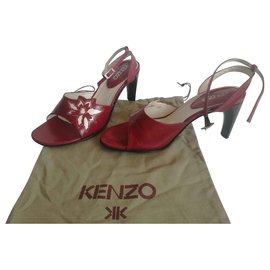 Kenzo-Bellissimi sandali "Kenzo" in pelle bordeaux T37-Bordò