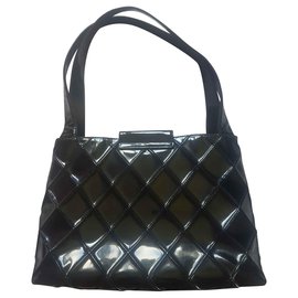 Chanel-Chanel black patent leather bag-Black