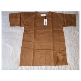 Autre Marque-Nuovi Tunica da uomo Studi Oversize linen M-Marrone