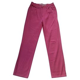 Escada High Waisted Pink Cotton Pants Pink