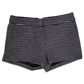 Bcbg Max Azria Striped Shorts Black Blue White M Multiple colors