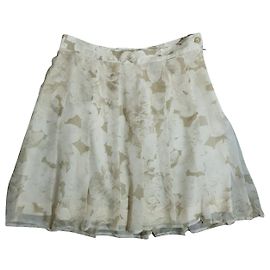 Falda de seda plisada Ann Taylor S Multicolor