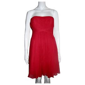 Bcbg Max Azria Vestido de corpete de seda Duran Ruby Red Vermelho
