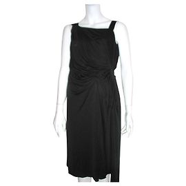 Alberta Ferretti Silk blend drape dress Black