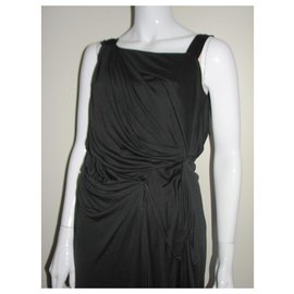 Alberta Ferretti-Drapiertes Kleid aus Seidengemisch-Schwarz
