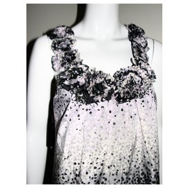 Ted Baker-silk blend dress-Black,Pink,White,Grey,Dark grey