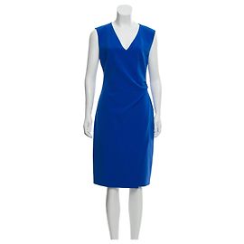 Vestido midi azul sin mangas con cuello en V Diane Von Furstenberg Azul