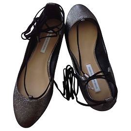 Diane von Furstenberg Ballerines en étain Métallisé Gris anthracite
