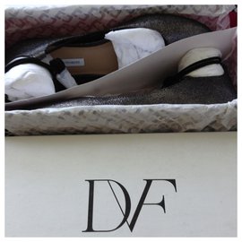 Diane Von Furstenberg-Diane von Furstenberg Ballerines en étain-Métallisé,Gris anthracite