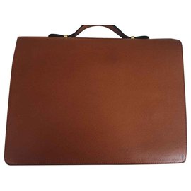 Lancel Leather Briefcase Light Brown Light brown