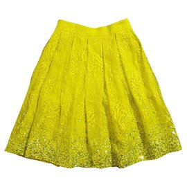 Gonna gialla Matthew Williamson in seta e cotone Giallo