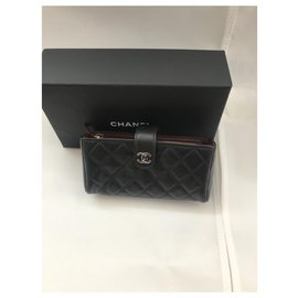 Chanel-Custodia per cellulare a portafoglio-Nero