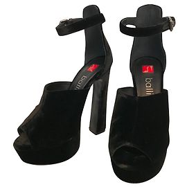 Sandali Ballin in velluto nero Nero