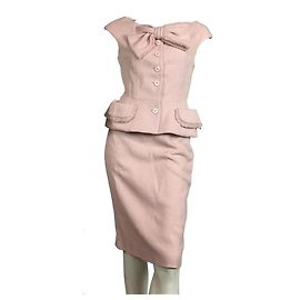 Christian Dior Abito gonna rosa con dettaglio fiocco Rosa