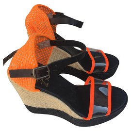 Autre Marque Sandali con zeppa arancioni Arancione