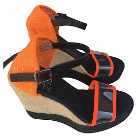 Autre Marque Sandalias de cuña naranjas Naranja