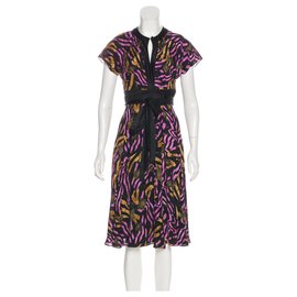 Diane Von Furstenberg-DvF Svetlana robe portefeuille en soie-Noir,Multicolore
