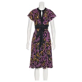 Diane Von Furstenberg Vestido de seda DvF Svetlana Negro Multicolor