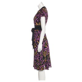 Diane Von Furstenberg-DvF Svetlana silk wrap dress-Black,Multiple colors