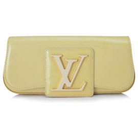 Louis Vuitton-Embreagem Louis Vuitton Brown Patent Leather Sobe-Marrom,Bege