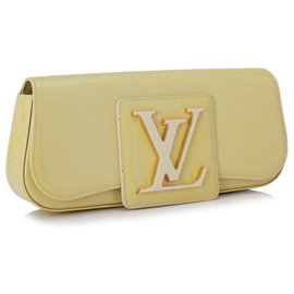 Louis Vuitton-Embreagem Louis Vuitton Brown Patent Leather Sobe-Marrom,Bege
