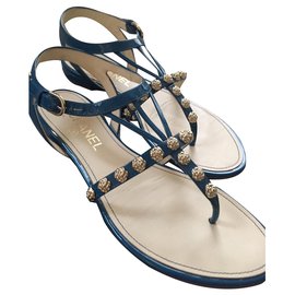 Chanel-sandals-Blue