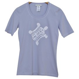 Céline-T-Shirt Céline Periwinkle Blu Taglia Top M MEDIA-Blu
