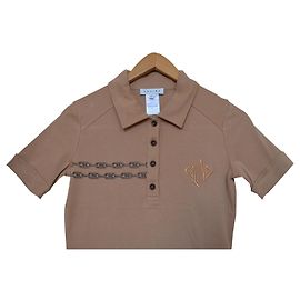 Céline CELINE Paris Camel Polo Top Talla S SMALL Caramelo