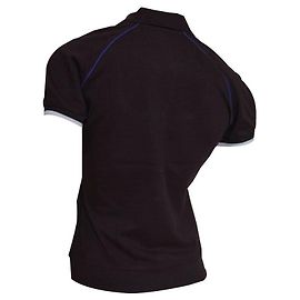 Céline CELINE Polo en piqué de coton brun à manches courtes Taille Top M MEDIUM Marron
