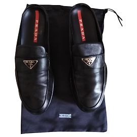 Prada Slippers logo Noir