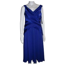 Autre Marque Robe en soie bleue Emma Sommerset Taille 12 Bleu