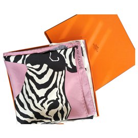 Hermès-Zebra Pegusa-Schwarz,Pink,Weiß
