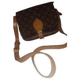 Louis Vuitton Bolsa de hombro , bandouchiere de cuero 100% Marrón oscuro