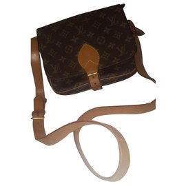 Louis Vuitton-Bolsa de hombro , bandouchiere de cuero 100%-Marrón oscuro