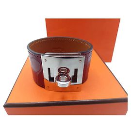 Hermès Braise Kelly Crocodilo Dog Pulseira Bordeaux