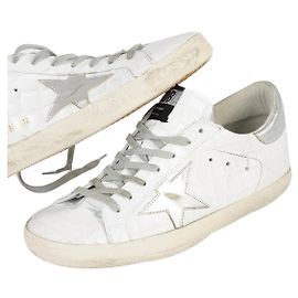 GOLDEN GOOSE SUPERSTAR CROCODILE STAMP NEU Weiß