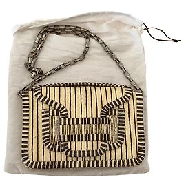Pierre Hardy Small ecru and black striped python bag Eggshell