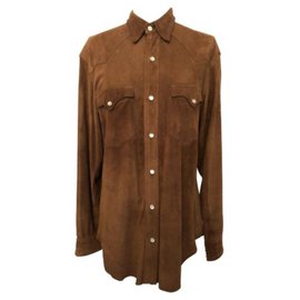 Ralph Lauren-Ralph Lauren suede overshirt-Light brown