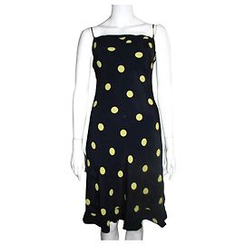Vestido de bolinhas Joseph Ribkoff Azul Marinho e Amarelo Amarelo Azul marinho