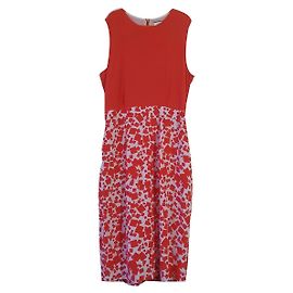 Vestido de seda By Malene Birger Laranja e Branco Branco Laranja