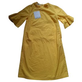 Autre Marque Vestido Loreak de algodón amarillo Amarillo