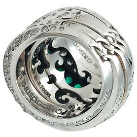 De Grisogono Ring, modello "Jiya", in oro bianco, diamanti e smeraldi. Altro