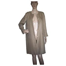 Tara Jarmon Leinenmantel beige Beige