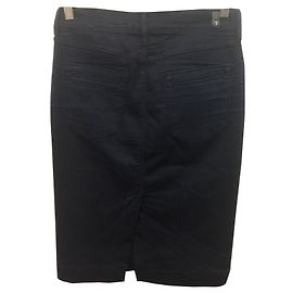 7 For All Mankind Stretch denim pencil skirt Navy blue