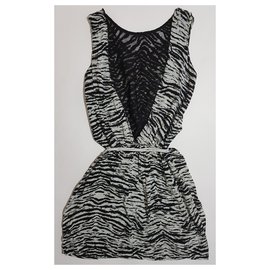 Scarlett Roos-Dresses-Black,White,Zebra print
